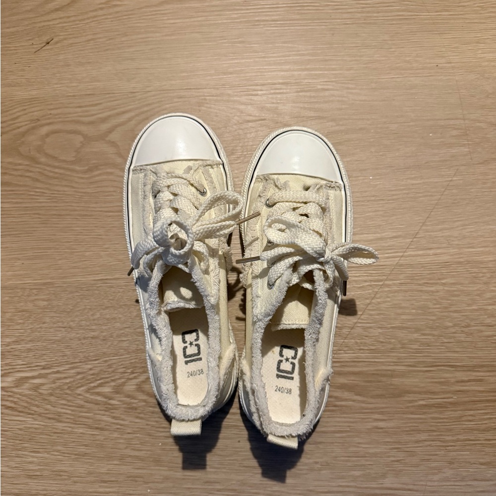 Cream Canvas Sneakers